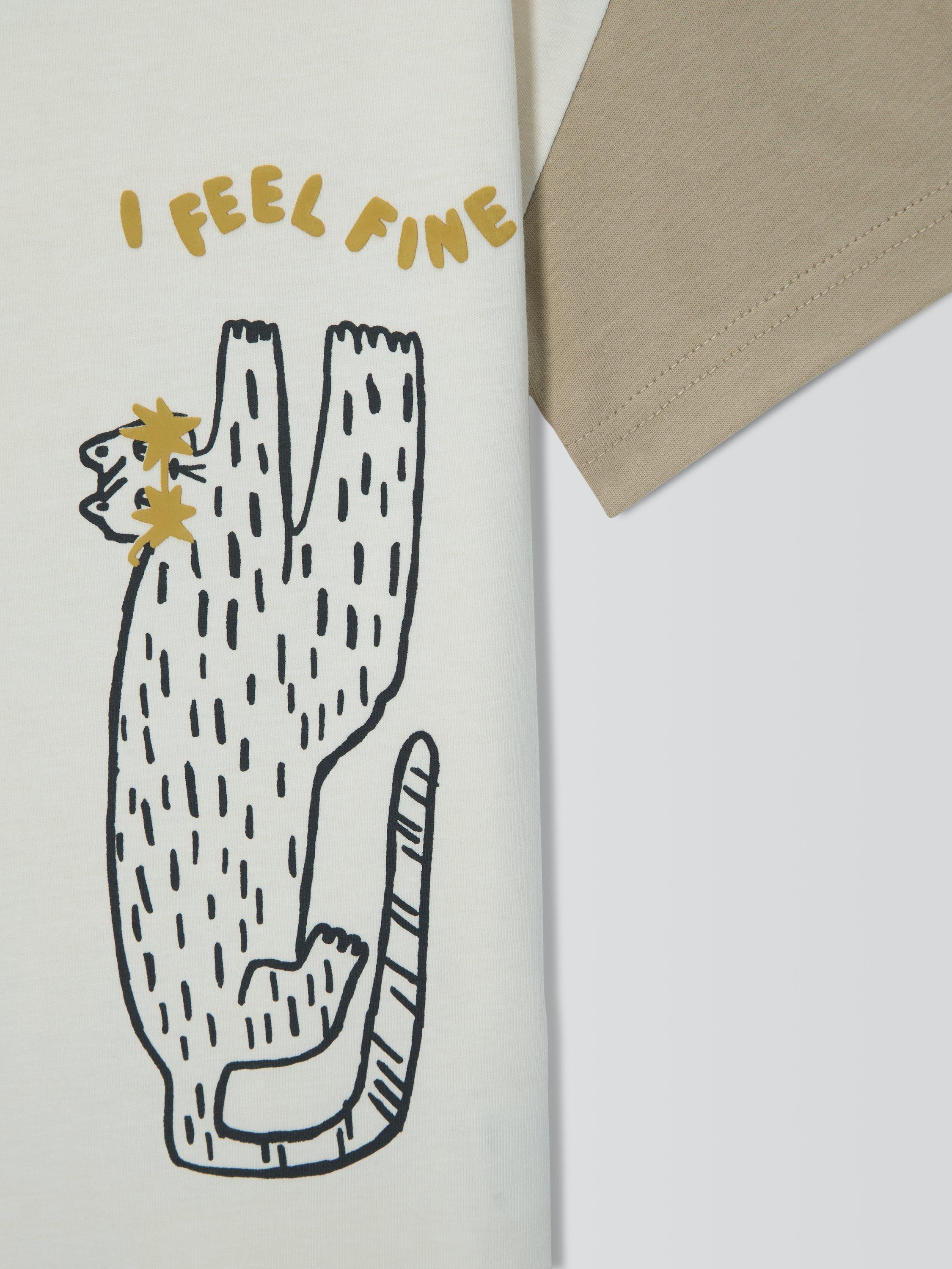 Product image 7 of 7, which shows John Lewis Kids' Tiger Colour Block T-Shirt, Natural, 3 years