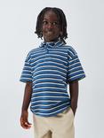 John Lewis Kids' Stripe Yarn Dyed Polo Shirt, Blue