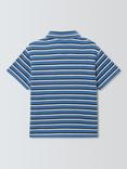 John Lewis Kids' Stripe Yarn Dyed Polo Shirt, Blue