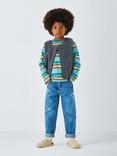 John Lewis Kids' Bold Stripe Long Sleeve Top, Green Stripe