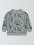 John Lewis Kids' Dinosaur City Sweatshirt, Grey Mutli