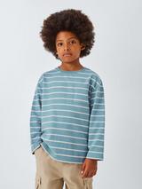 John Lewis Kids' Breton Stripe Top, Blue White Stripe