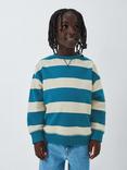 John Lewis Kids' Yarn Dyed Stripe Sweatshirt, Blue Navy