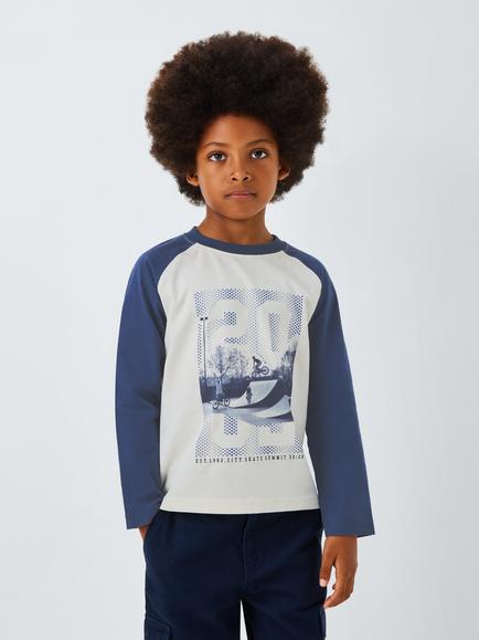 John Lewis Kids' Bike Park Photograph Top, Navy, Navy