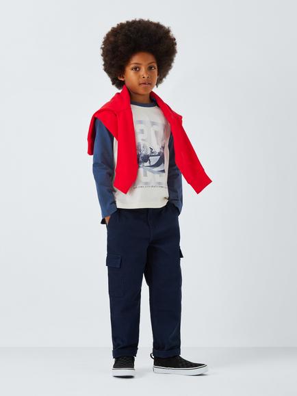 John Lewis Kids' Bike Park Photograph Top, Navy - view 2, Navy