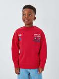 John Lewis Kids' Race Car Sweatshirt, Poppy Red