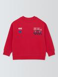 John Lewis Kids' Race Car Sweatshirt, Poppy Red