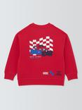 John Lewis Kids' Race Car Sweatshirt, Poppy Red