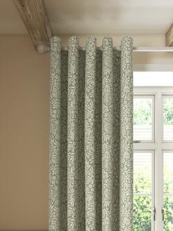 John Lewis Hidcote Weave Pair Lined Eyelet Curtains, Green