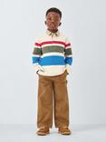 John Lewis Kids' Stripe Rugby Shirt, Cream Multi