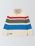 John Lewis Kids' Stripe Rugby Shirt, Cream Multi