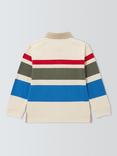 John Lewis Kids' Stripe Rugby Shirt, Cream Multi