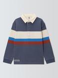 John Lewis Kids' Stripe Rugby Shirt, Blue Multi