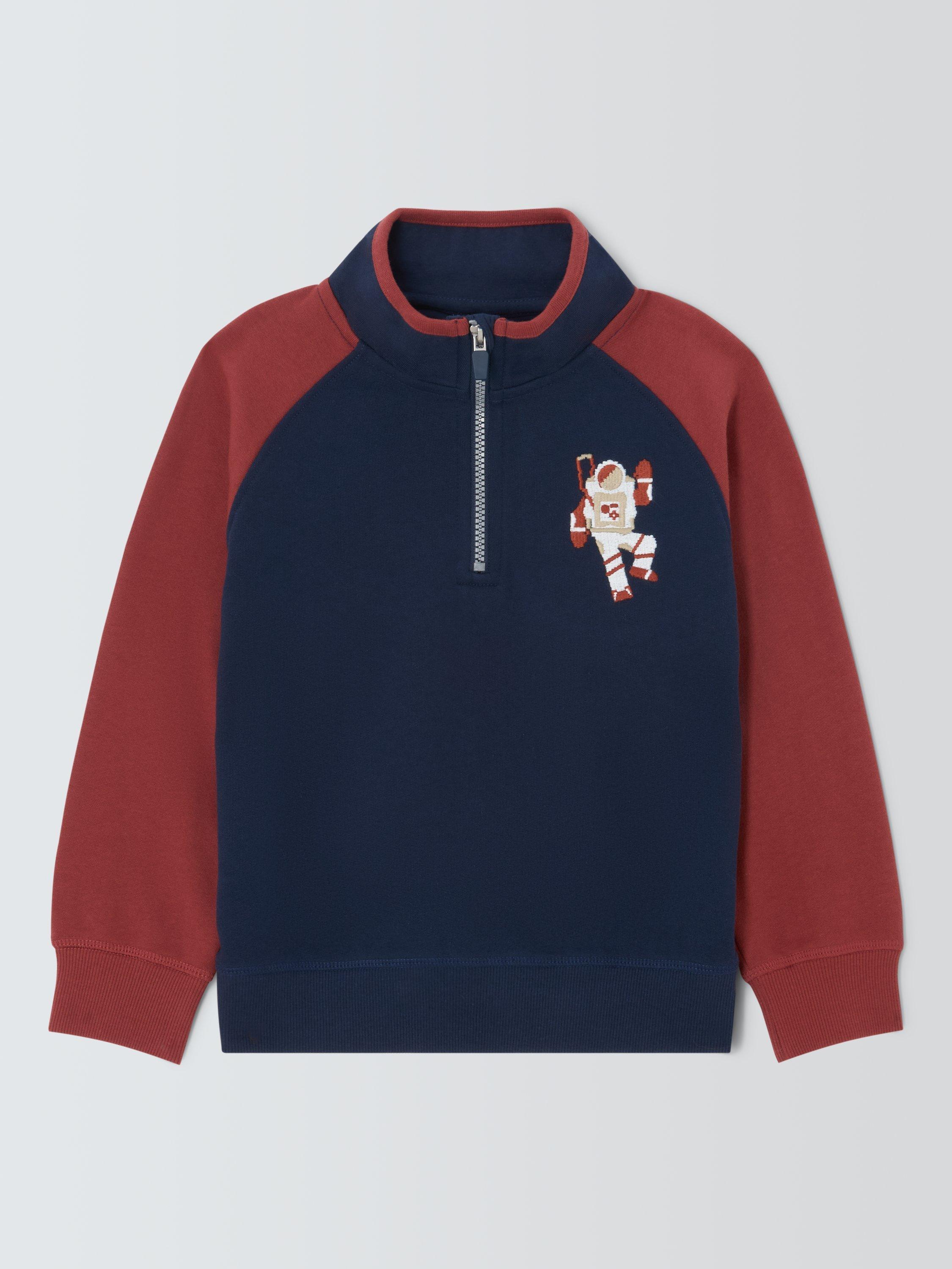 Product image 1 of 3, which shows John Lewis Kids' Space 1/2 Zip Sweater, Blue Navy, 3 years