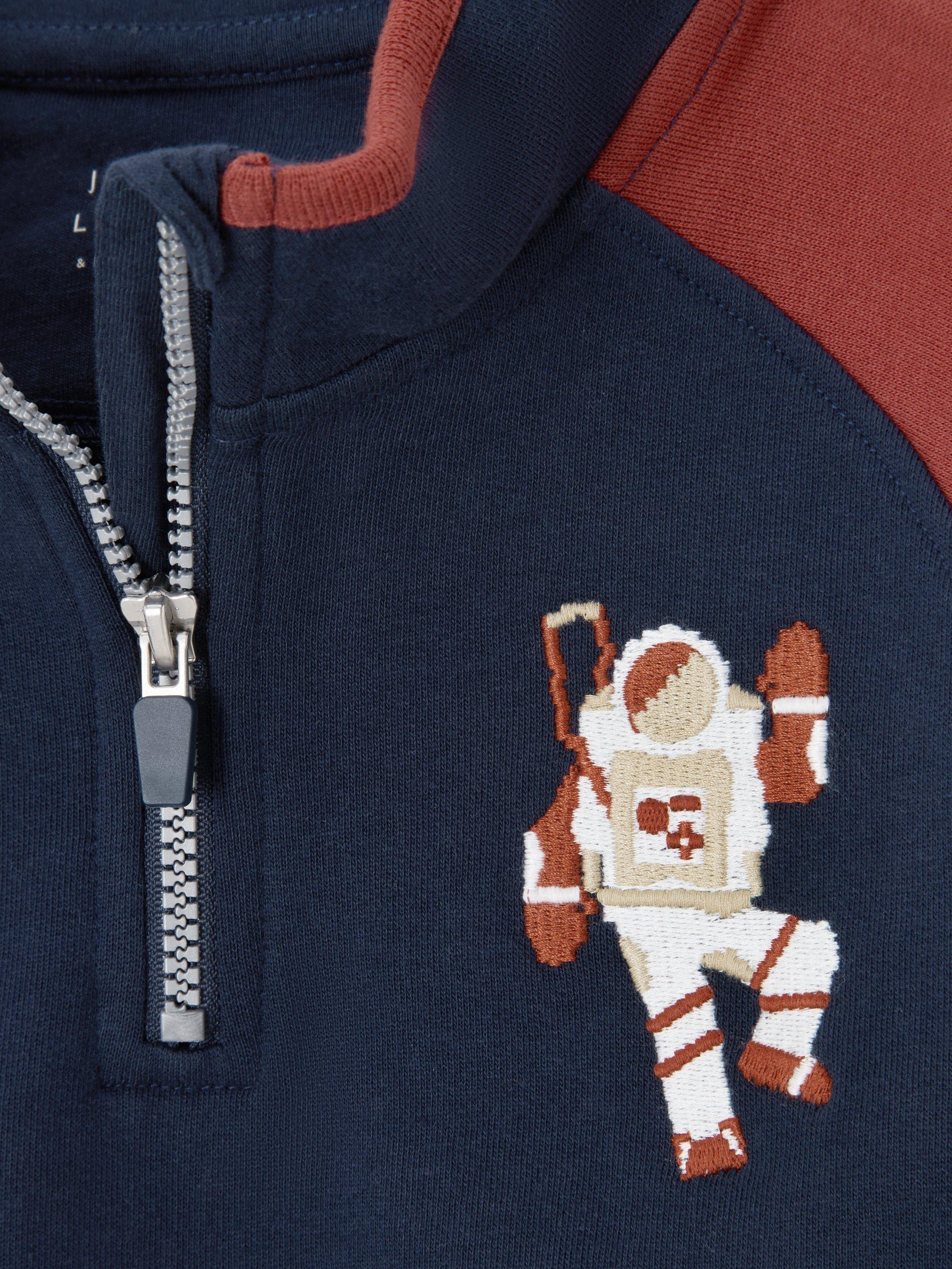 Product image 3 of 3, which shows John Lewis Kids' Space 1/2 Zip Sweater, Blue Navy, 3 years