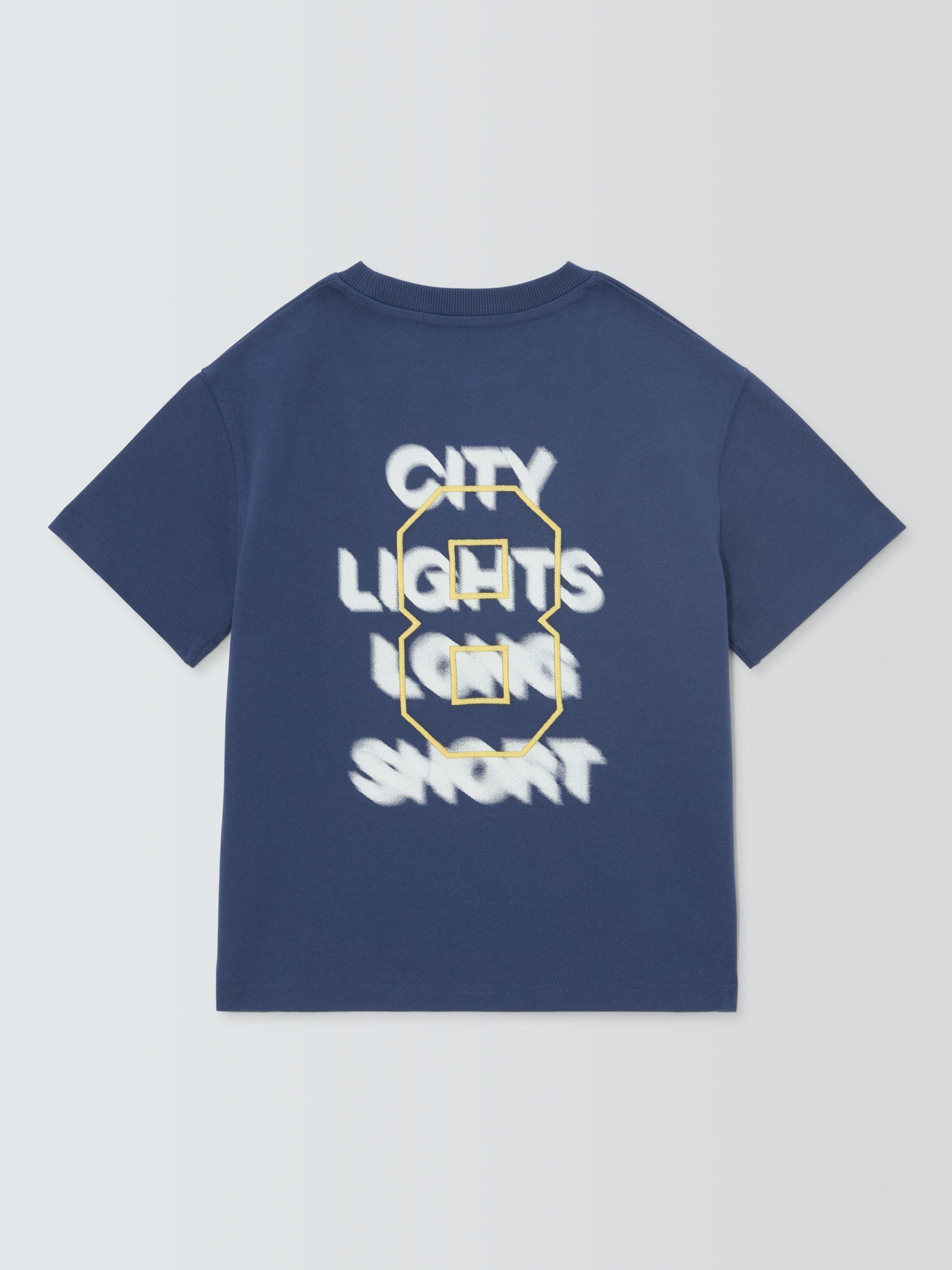 Product image 6 of 7, which shows John Lewis Kids' Blue Graphic T-Shirt, Navy, 3 years