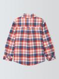 John Lewis Kids; Plaid Check Long Sleeve Shirt, Red/Blue