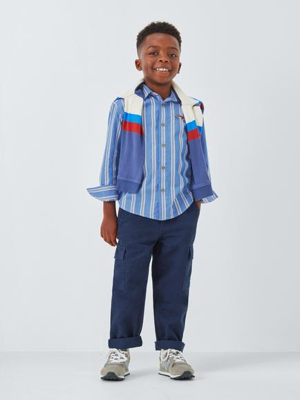 John Lewis Stripe Car Shirt, Nebulas Blue - view 2, Nebulas Blue