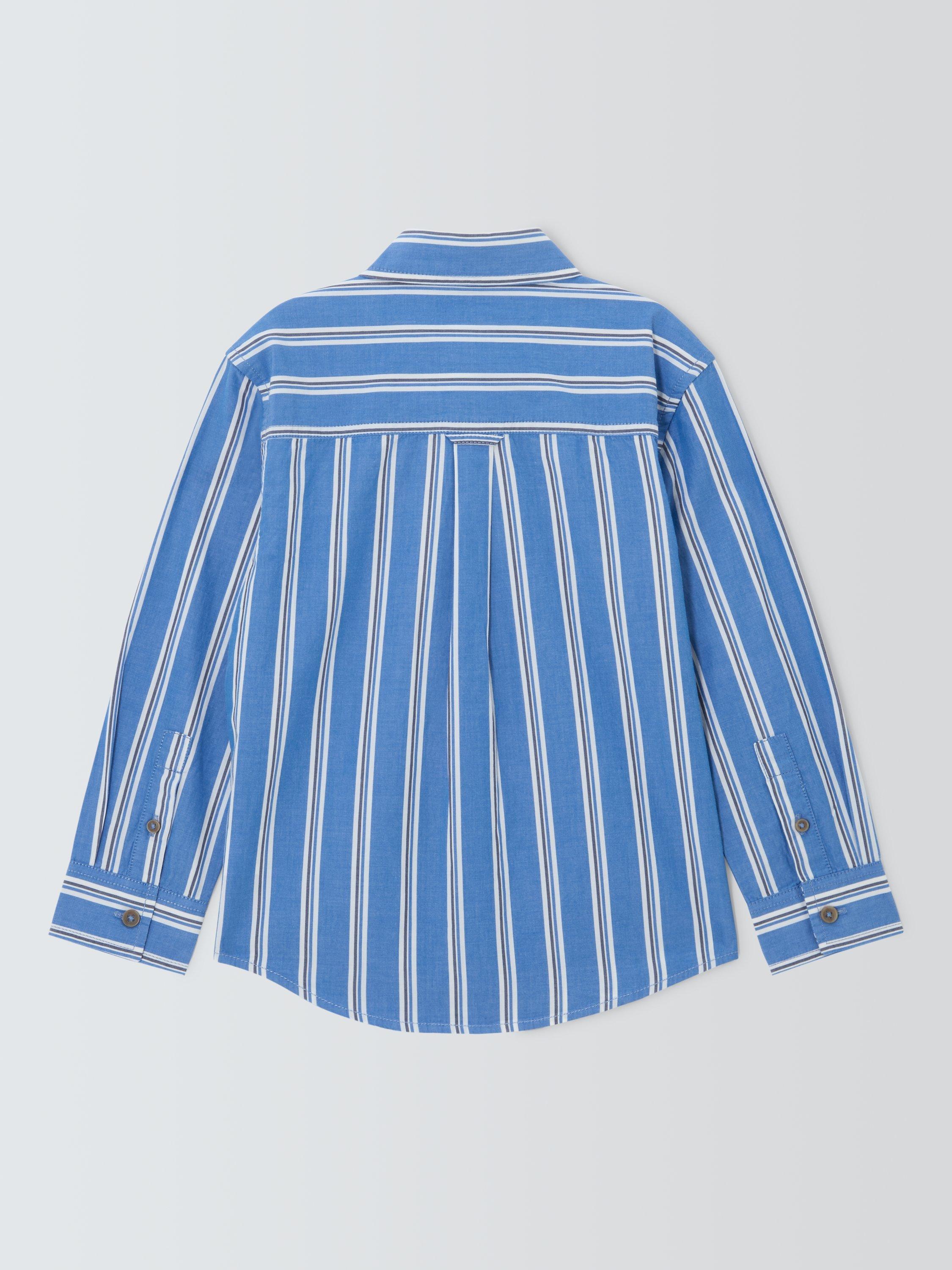 Product image 2 of 3, which shows John Lewis Stripe Car Shirt, Nebulas Blue, 3 years