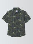 John Lewis Dinosaur City Short Sleeve Shirt, Thyme