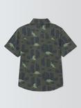 John Lewis Dinosaur City Short Sleeve Shirt, Thyme