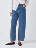 John Lewis Straight Relaxed Leg Jeans, Mid Blue