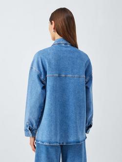 John Lewis Cotton Denim Overshirt, Blue - view 2, Blue