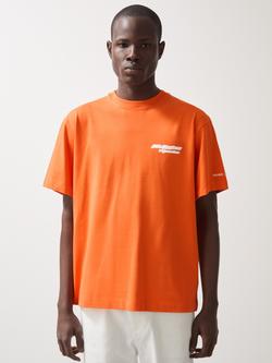 Reiss X McLaren Nakata Boxy Cotton T-Shirt, Papaya Orange, Papaya Orange