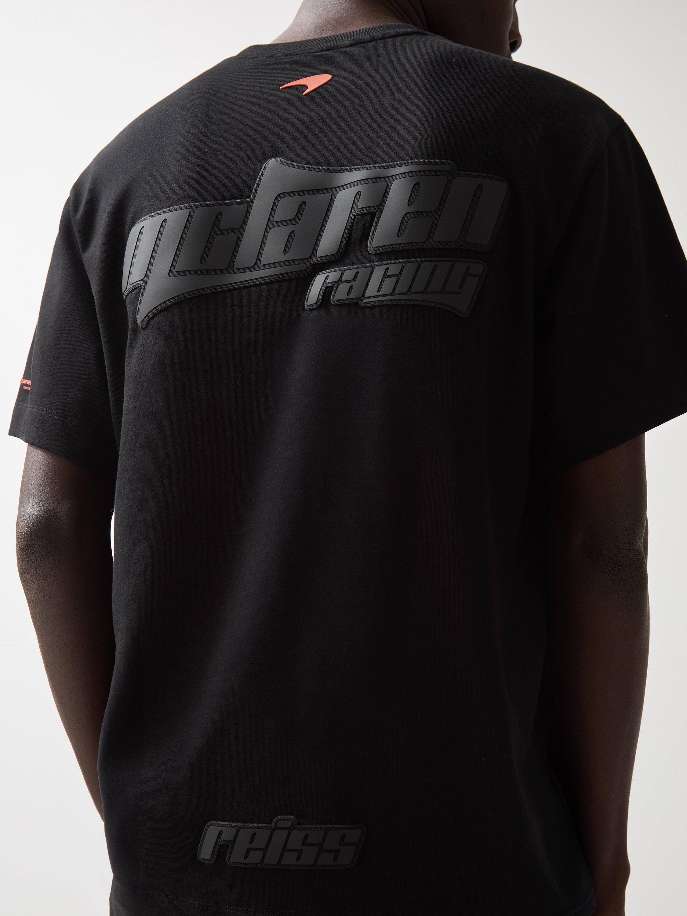 Product image 3 of 5, which shows Reiss x McLaren Nakata Cotton Regular Fit Short Sleeve Logo T-Shirt, Black, XS