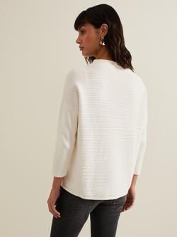 Phase Eight Elise Ribbed Jumper, Ivory - view 2, Ivory