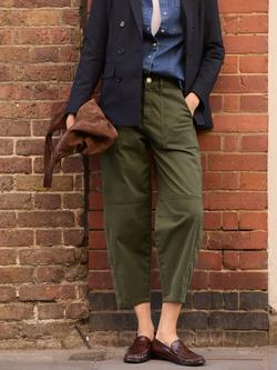 Baukjen Amelia Organic Cotton Rich Cargo Trousers, Dark Olive - view 2, Dark Olive