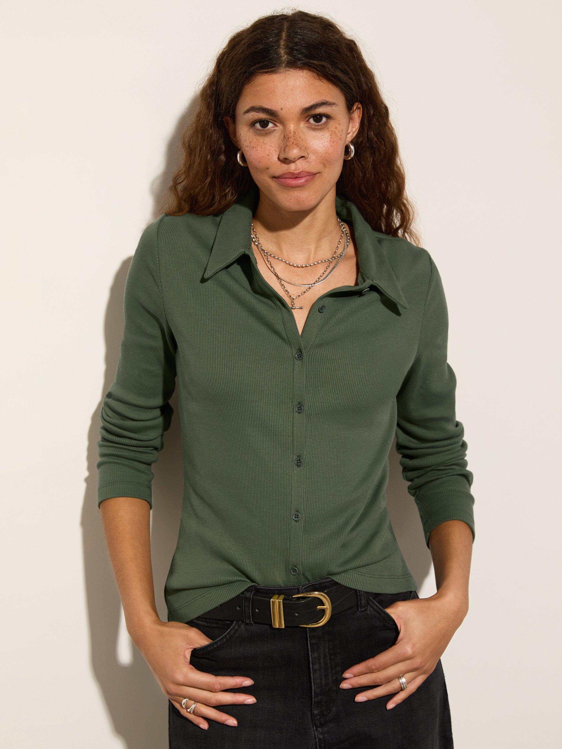 Product image 1 of 4, which shows Baukjen Susan Organic Cotton Shirt, Light Khaki, 6