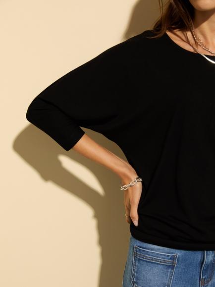 Baukjen Spenser Relaxed Boat Neck Top - view 2, Caviar Black