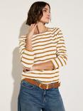 Baukjen Ashley Pure Organic Cotton Stripe Top, Soft White/Ochre
