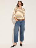 Baukjen Ashley Pure Organic Cotton Stripe Top, Soft White/Ochre