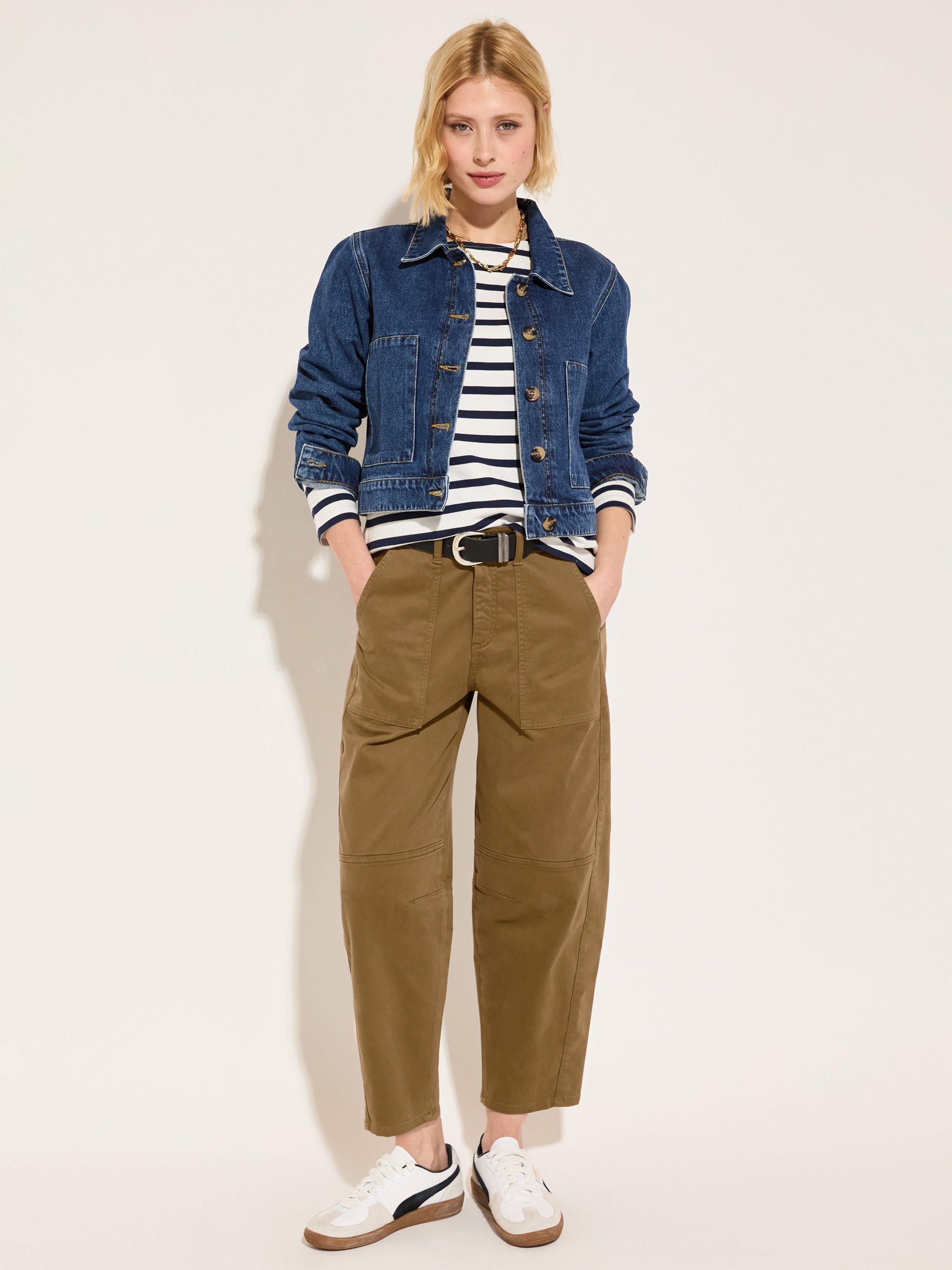 Product image 3 of 5, which shows Baukjen Ashley Stripe Pure Organic Cotton Top, Blue Indigo/Multi, 12