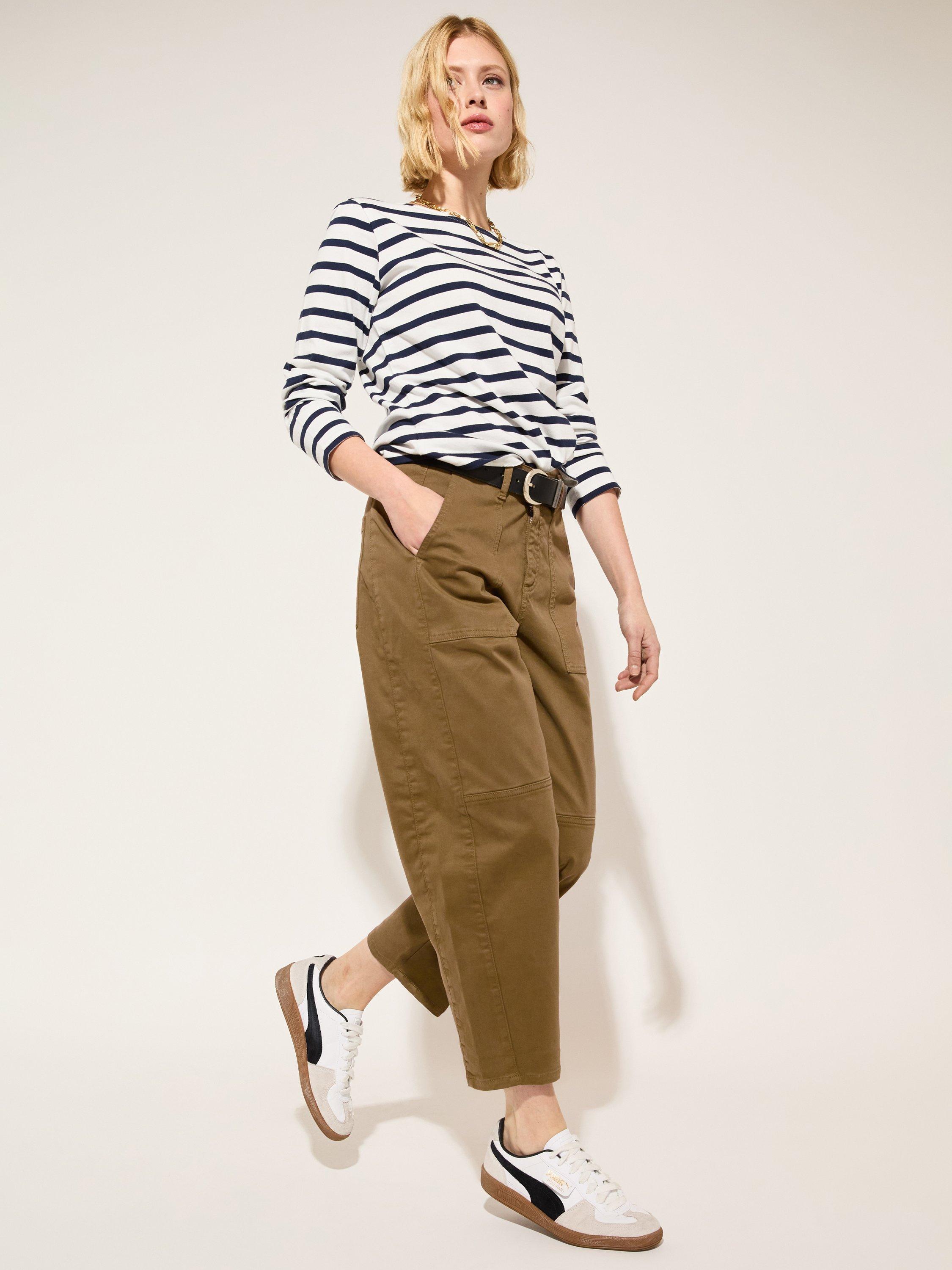 Product image 5 of 5, which shows Baukjen Ashley Stripe Pure Organic Cotton Top, Blue Indigo/Multi, 12