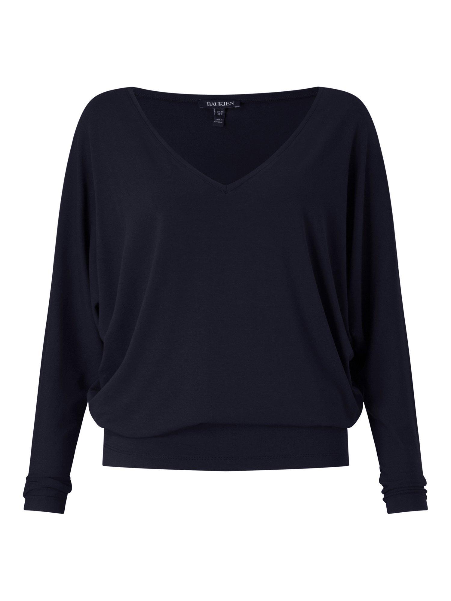 Product image 4 of 4, which shows Baukjen Ella V-Neck Top, Classic Navy, 12