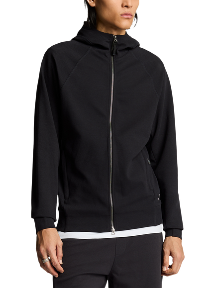 Lyle & Scott Diagonal Interlock Hooded Zip Through Jacket, Lacquer, Lacquer