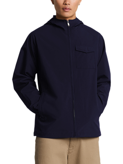 Lyle & Scott Hooded Shell Jacket, Jet Black, Dark Navy