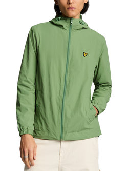 Lyle & Scott Hooded Zipped Windbreaker Jacket, Smoke Green