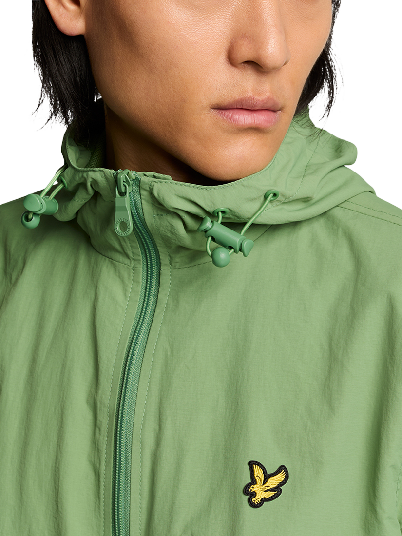Product image 5 of 6, which shows Lyle & Scott Hooded Zipped Windbreaker Jacket, Smoke Green, XS