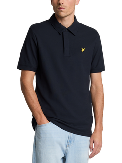 Lyle & Scott Cotton Blend Regular Fit Short Sleeve Pique Polo Shirt, Dark Navy, Dark Navy
