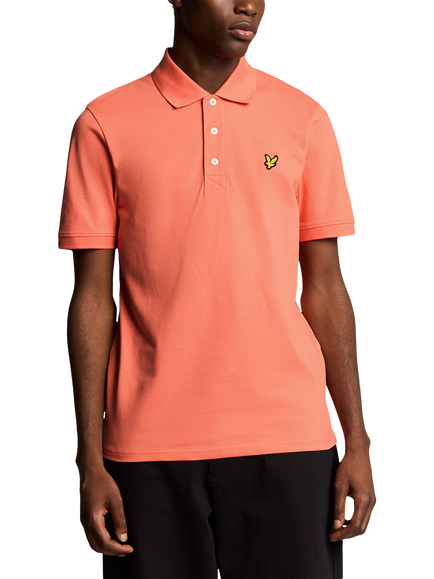Lyle & Scott Cotton Blend Polo Shirt, Coral Stand