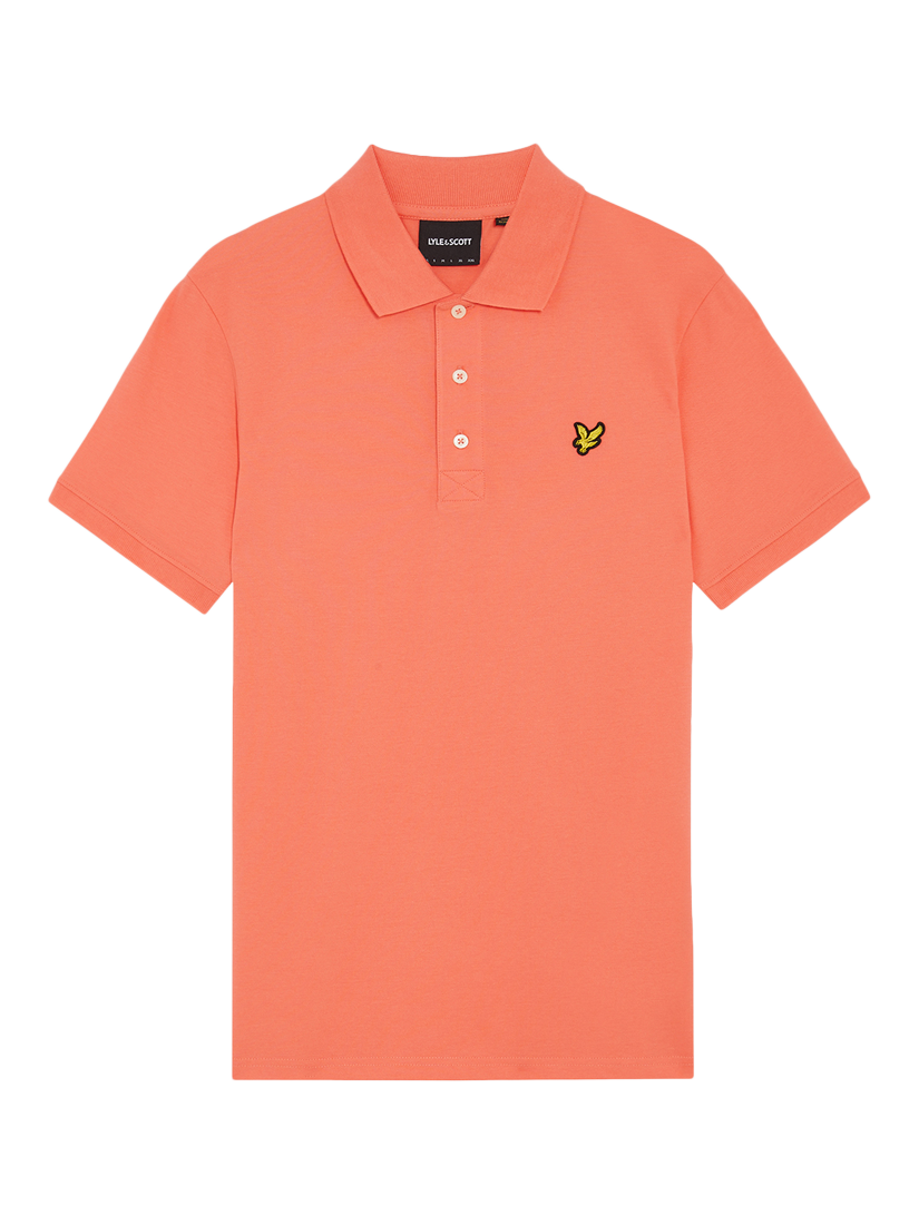 Product image 3 of 5, which shows Lyle & Scott Cotton Blend Polo Shirt, Coral Stand, XS