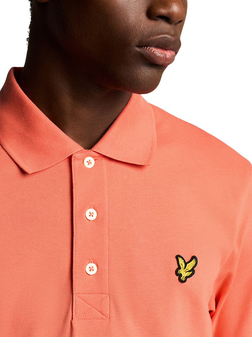 Product image 5 of 5, which shows Lyle & Scott Cotton Blend Polo Shirt, Coral Stand, XS