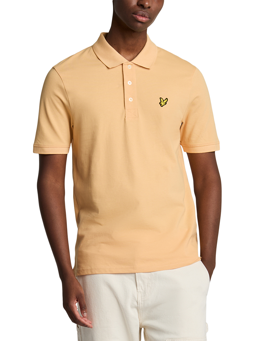 Product image 1 of 5, which shows Lyle & Scott Cotton Blend Polo Shirt, Sherbet, XS