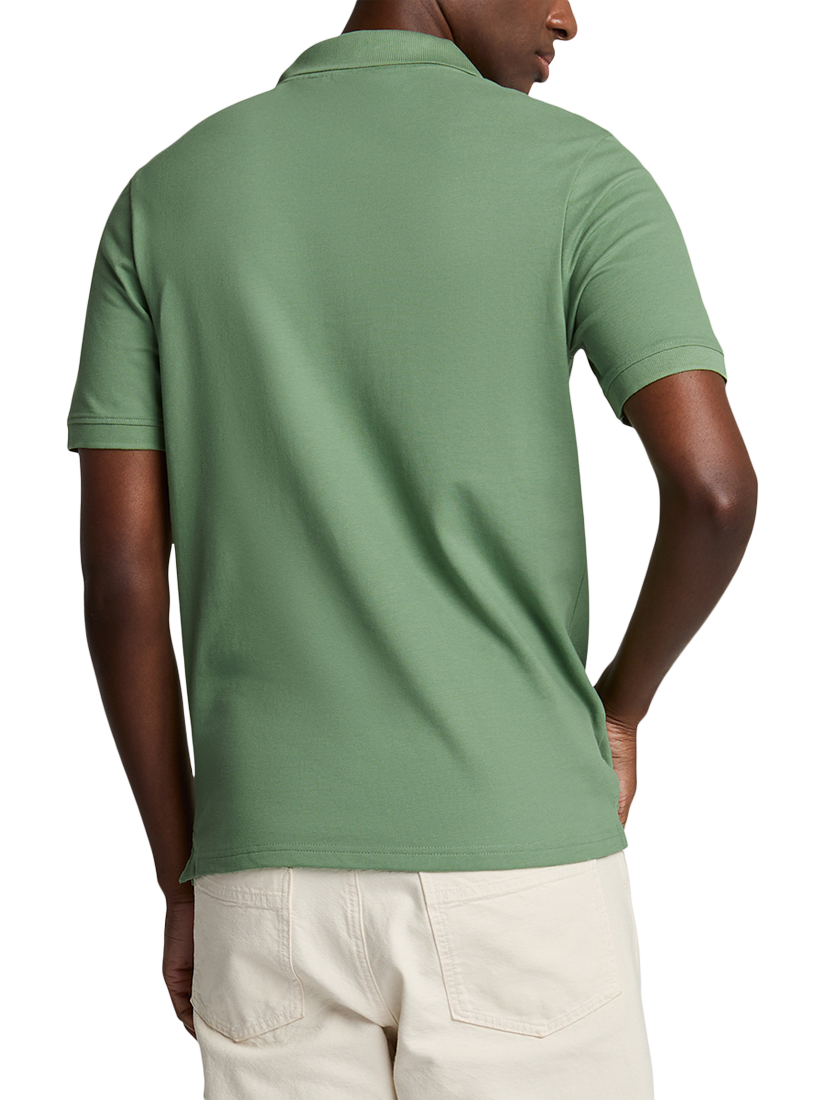 Product image 2 of 5, which shows Lyle & Scott Plain Polo Shirt, Smoke Green, XS