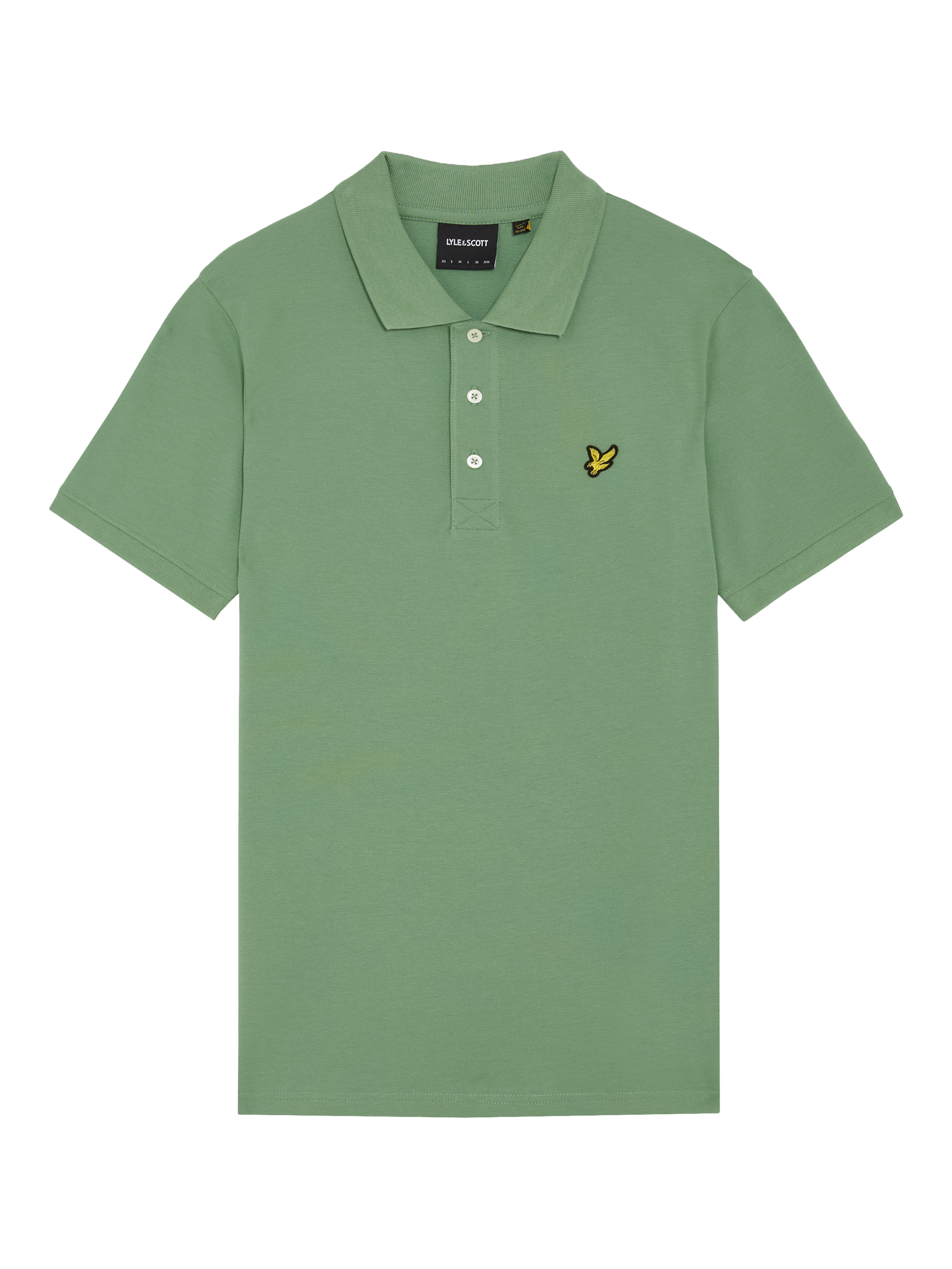 Product image 3 of 5, which shows Lyle & Scott Plain Polo Shirt, Smoke Green, XS