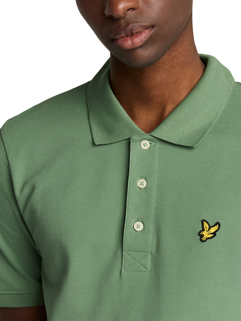 Product image 5 of 5, which shows Lyle & Scott Plain Polo Shirt, Smoke Green, XS